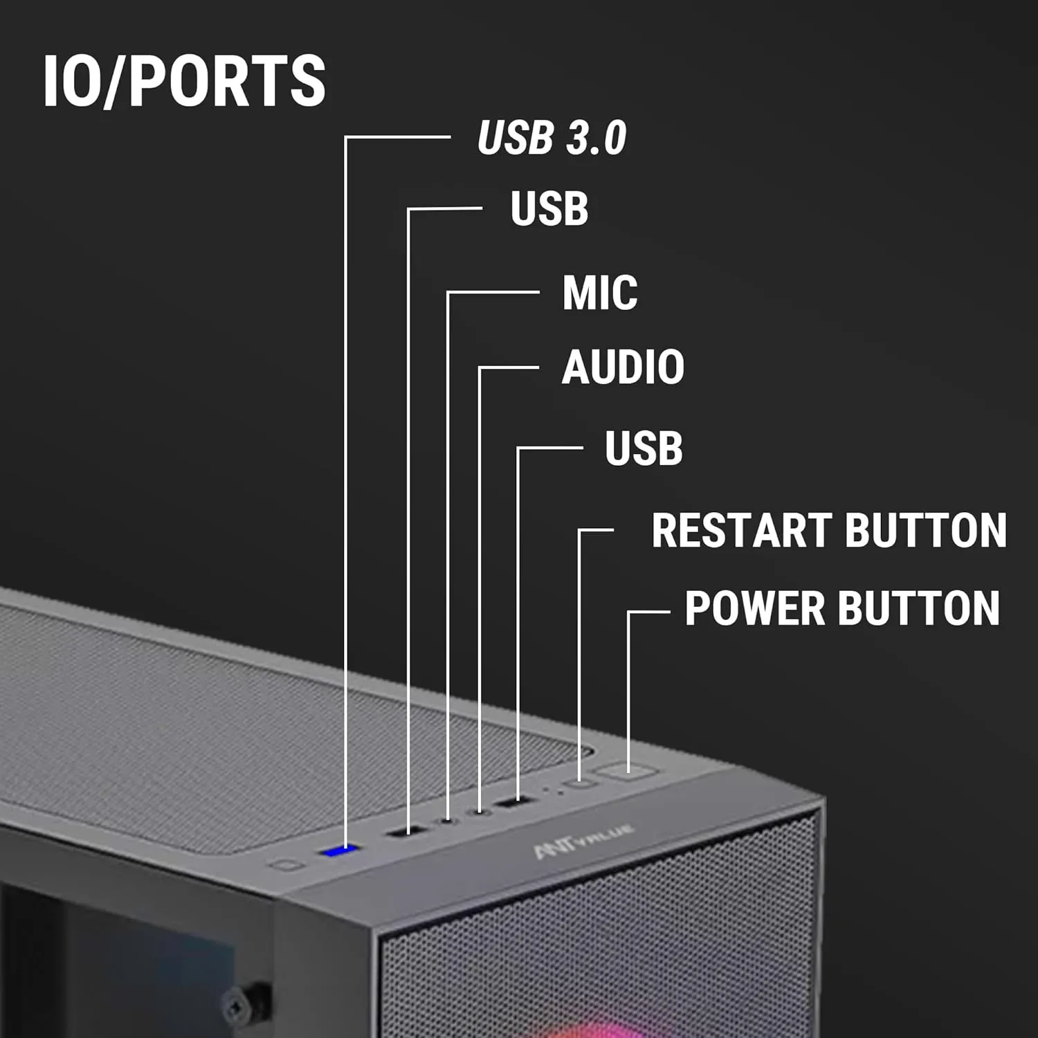 Ant Value Gaming Cabinet VM40 Black view 4